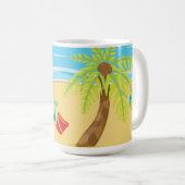 MUG CUTE SURF NOËL SANTA CLAUS SUR LA PLAGE (Devant droit)