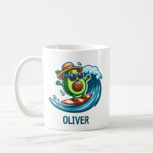 Mug Cute Surfer Avocat Attrape les Vagues Personnalisé