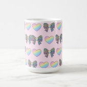 Mug  cute sweet rainbow hearts pastel gradient pattern (Centre)
