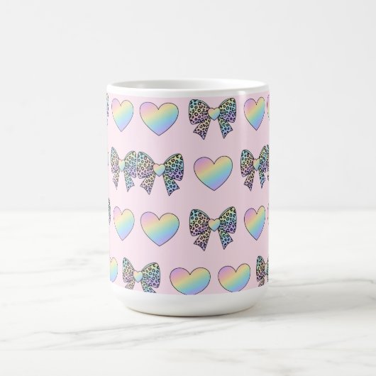 Mug  cute sweet rainbow hearts pastel gradient pattern (Centre)
