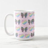 Mug  cute sweet rainbow hearts pastel gradient pattern (Gauche)