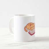Mug Cute Tabby Chat Lire Un Livre (Devant gauche)