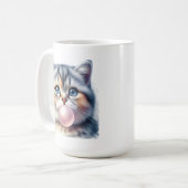 Mug Cute Tabby Kitty Chat souffler Bubble Gum Nursery (Devant gauche)