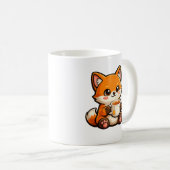 Mug Cute Tea Fox Illustration – Cozy Fox Drinking Tea (Devant droit)