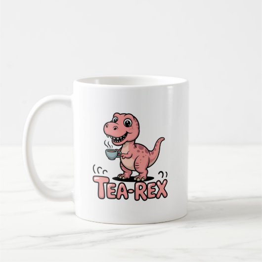 Mug Cute Tea-Rex Pink Dinosaur – Sip Happens! (Gauche)