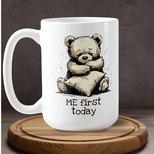 Mug Cute Teddy Bear Hug Coussin Autosoins Brown