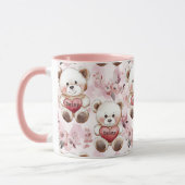 Mug Cute Teddy Bear personnalisée Valentine's Day Hear (Gauche)