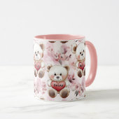 Mug Cute Teddy Bear personnalisée Valentine's Day Hear (Devant droit)