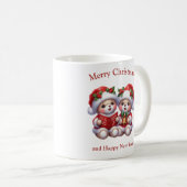 Mug Cute Teddy bears twins singing Christmas carols (Devant droit)