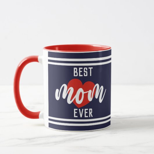 Mug Cute Text Best Mama Ever With Heart (Gauche)