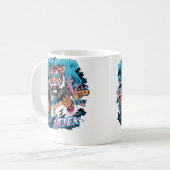 Mug Cute Tiger Playing Bass Guitar Animal Playing Guit (Devant gauche)