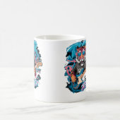 Mug Cute Tiger Playing Bass Guitar Animal Playing Guit (Centre)