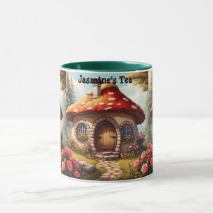 Mug Cute toadstool maison de fée avec nom modifiable