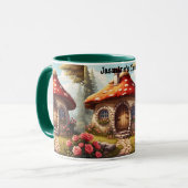 Mug Cute toadstool maison de fée avec nom modifiable (Devant gauche)