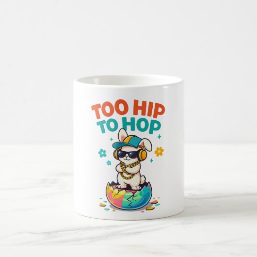 Mug Cute Too Hip to Hop Bunny Artwork (Centre)