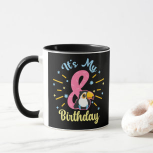 Mug Cute Toucan 8e anniversaire 8 ans fille de naissan