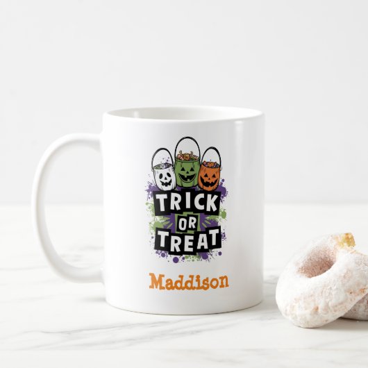 Mug Cute Trick ou Treat Candy Personnalisé (Avec donut)