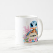 Mug Cute Turtle Personalized Custom Name Animal (Devant droit)