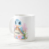 Mug Cute Turtle Personalized Custom Name Animal (Devant gauche)