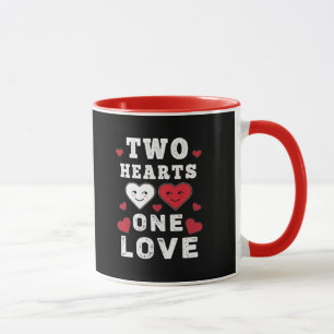 Mug Cute Two Hearts One Love Anniversaire Saint-Valent