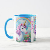 Mug Cute Unicorn Ajouter le nom de la fille Tea Party (Gauche)