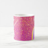 Mug Cute Unicorn Parties scintillant rose Personnalisé (Centre)