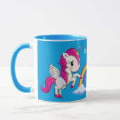 Mug Cute Unicorne Avec Arc En Ciel & Soleil Personnali (Gauche)