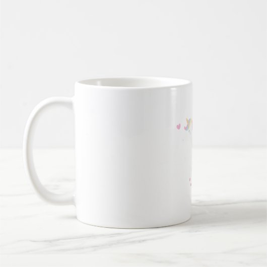Mug Cute Unicorne Blanche Avec Pastel Mane (Gauche)