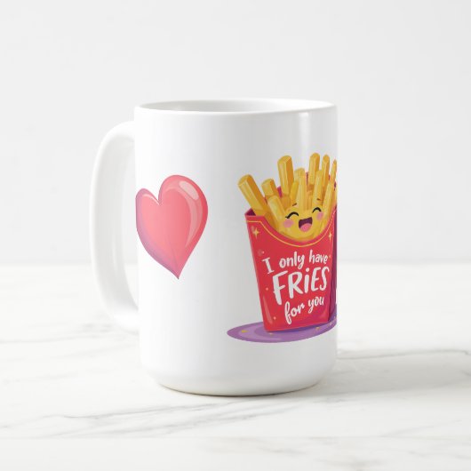Mug Cute Valentine French Fries Pun (Devant gauche)