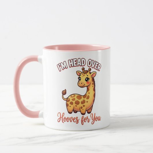 Mug Cute Valentine Giraffe – Head Over Hooves for You (Gauche)