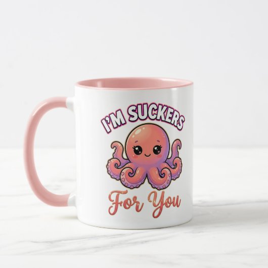 Mug Cute Valentine Octopus – I’m Suckers for You (Gauche)