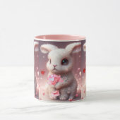Mug Cute Valentine Rabbit tenant Mail Personnalisé (Centre)