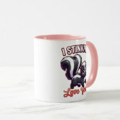Mug Cute Valentine Skunk – I Stinkin’ Love You (Devant droit)