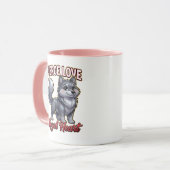 Mug Cute Valentine Wolf – Fierce Love Loyal Heart (Devant gauche)
