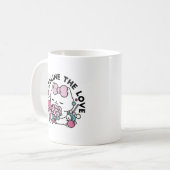 Mug Cute Valentine's Cat Design - Feline the Love (Devant gauche)