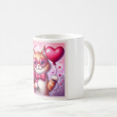 Mug Cute Valentine's day cat/chaton (Devant droit)