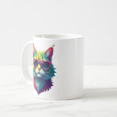 Mug Cute Valentines Day Chat Coeur Lunettes de soleil  (Devant gauche)