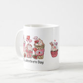 Mug Cute Valentine's Day Cupcakes et l'amour (Devant gauche)