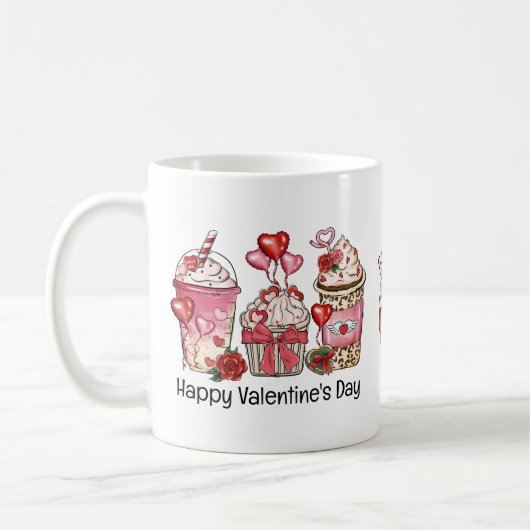 Mug Cute Valentine's Day Cupcakes et l'amour (Gauche)