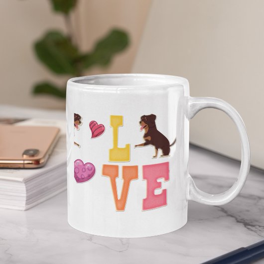Mug Cute Valentine's Day Rottweilers Breed Lover Cadea