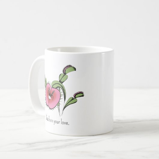 Mug Cute Vénus Flytrap Coeur Plante (Devant gauche)