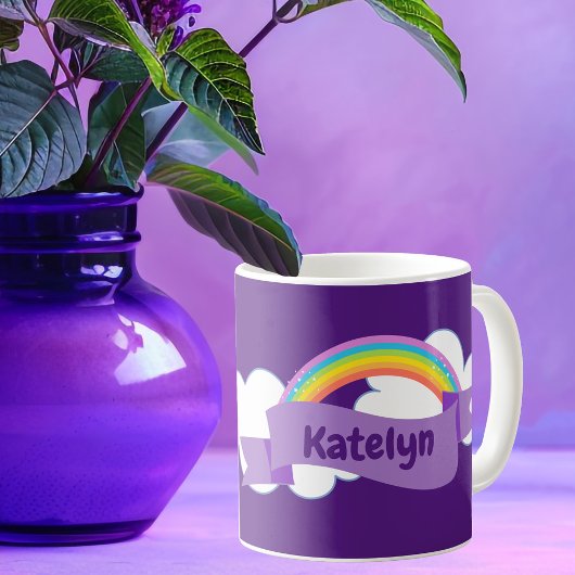 Mug Cute violet arc-en-ciel Plutôt personnalisé
