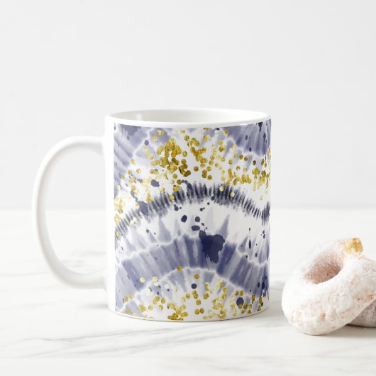 Mug Cute Violet Parties scintillant Tie Dye Espace Mot (Avec donut)