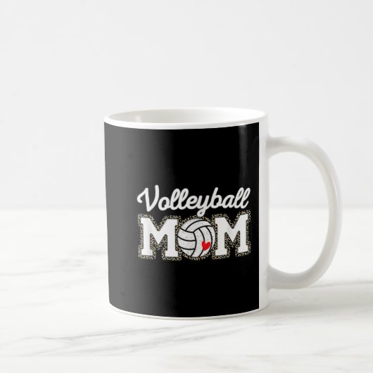 Mug Cute Volleyball Maman Empreinte de léopard Fun de (Droite)