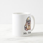 Mug Cute Walrus Reading Book Custom (Devant droit)