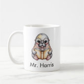 Mug Cute Walrus Reading Book Custom (Gauche)