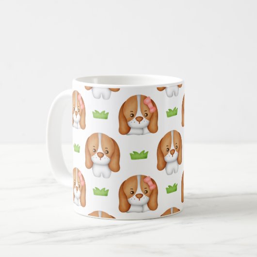 Mug Cute Watercolor Beagle Dog  (Devant gauche)
