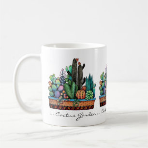 Mug Cute Watercolor Cactus Garden