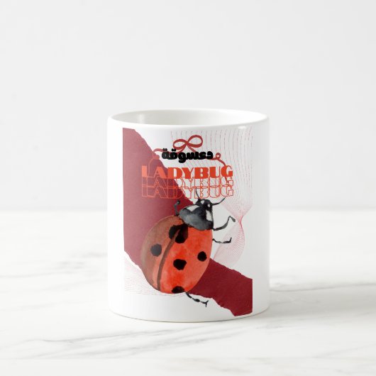 Mug Cute Watercolor Ladybug Arabic Calligraphy Sticker (Centre)