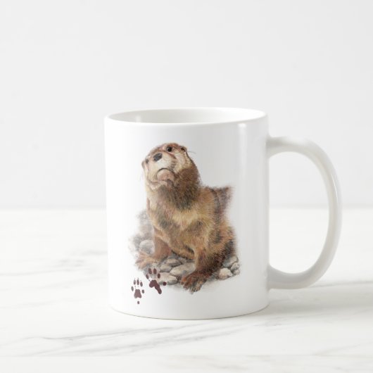 Mug Cute Watercolor Otter Faune Art animal (Droite)